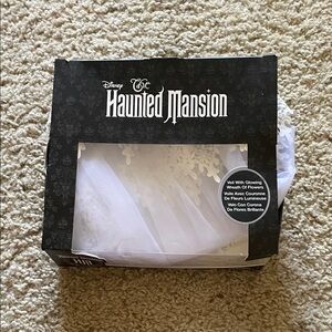 Disney Haunted Mansion White Veil with Floral Accents